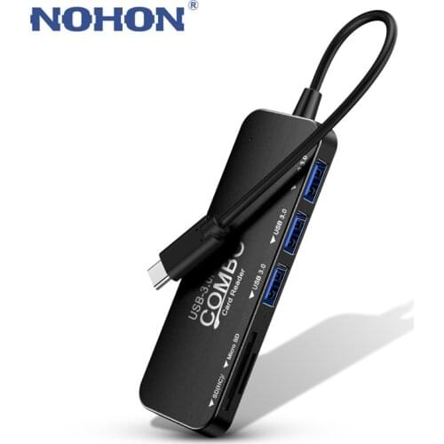 USB C HUB Type C to Multi USB 3.0 HUB Adapter for MacBook Pro Huawei Mate 20 Splitter 3 Port Micro SD TF Card Reader Accessories