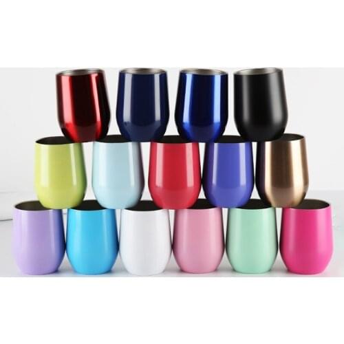 12oz Stainless Steel Mugs Double Wall BeakeWine Coffee Bottle Vacuum Flasks Eggshell Tumbler Cup For Party Wedding Tripe Cup