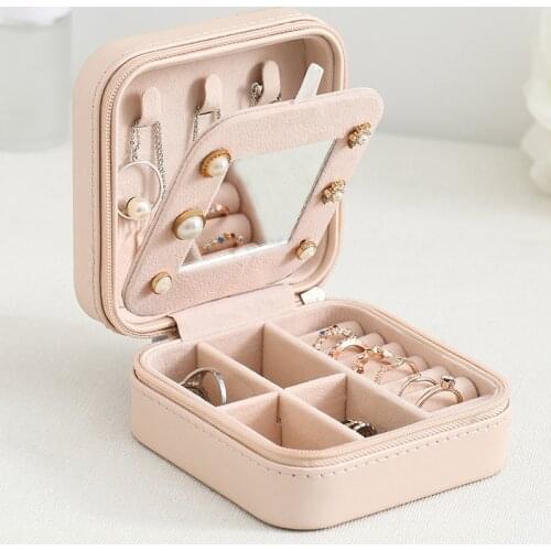 VoltaBox 2021 New Portable PU Fresh Simple Necklace Jewelry Box Small Earring Ring Ring Multifunctional Jewelry Storage Box