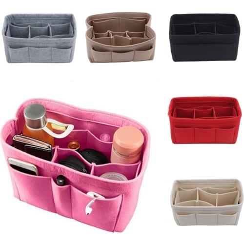 Felt Storage Basket Multifunction Organizer Box Desk Debris Storage Basket Fashion Makeup Storage Bag Multi-pocket Felt Bag