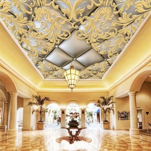 Wellyu Three-dimensional embossed European pattern soft ceiling ceiling mural custom large mural wallpaper papel de parede