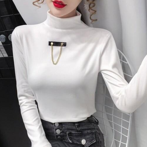 Women T-shirt Long Sleeve Cotton T-shirt Solid Color Top Casual T Shirts Blusas Woman Tshirts