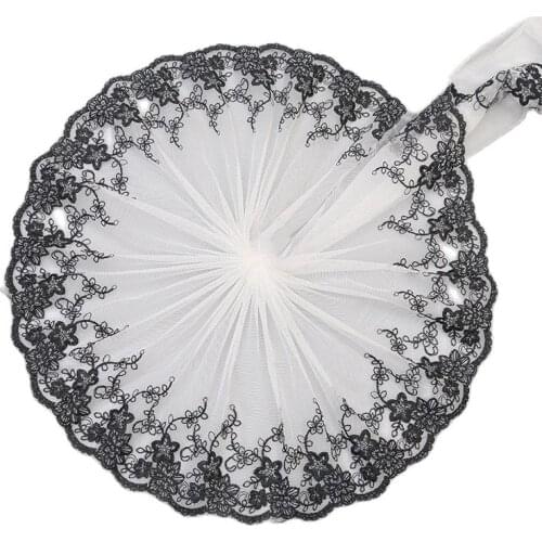 1Yards New Wedding Dress Embroidery Lace Fabric 22cm Tulle Lace Trims Mesh Material Lace Ribbon Sewing Accessories dentelle LA12