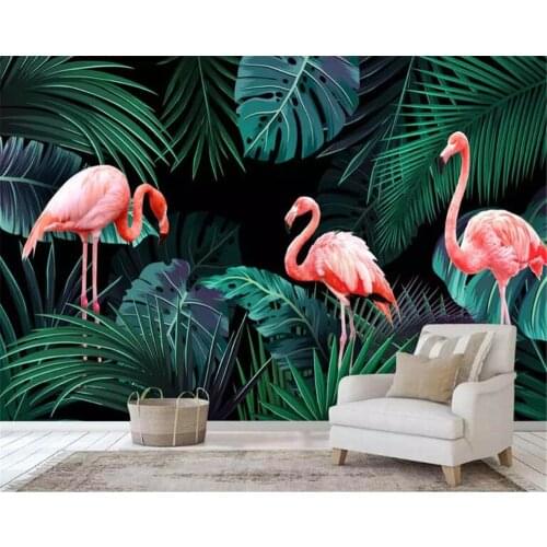 Beibehang Custom papel de parede tropical plant flamingo murals for living room children room sofa background wall 3d wallpaper