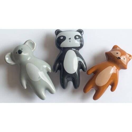 6Pcs Ceramic Koala Knobs Cartoon Animal Cabinet Pulls Decorative Cupboard Drawer Door Pull Handles