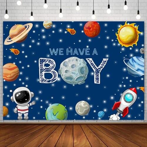Avezano Sci-Fi Universe Backdrop Astronaut Planet Photography Background Studio Decor Baby Shower Boy Photophone Photo Photozone