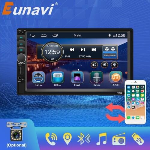 Eunavi 2Din Car radio MP5 Multimedia Player 7“ Universal Touch Screen Digital Radio FM Bluetooth Auto Player Support Mirrorlink