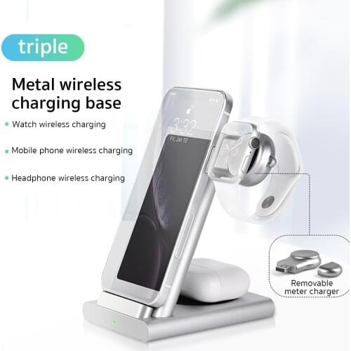10W 3 in 1 Wireless Charger For iWatch 4 3 2 1 Charging Stand Qi Fast Charging Station Base for iPhoneX 8 Plus AirPods Charger