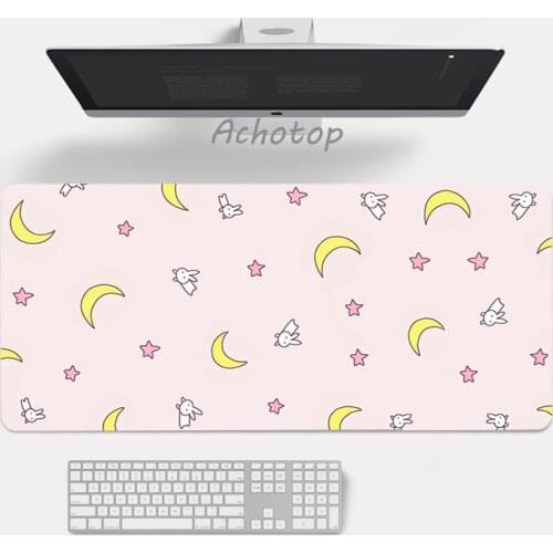 Large Anime Pink Mousepad Gamer Cute Kawaii XL Gaming Mouse Pad Rubber Otaku Locking Edge Big Fashion Laptop Notebook Desk Mats