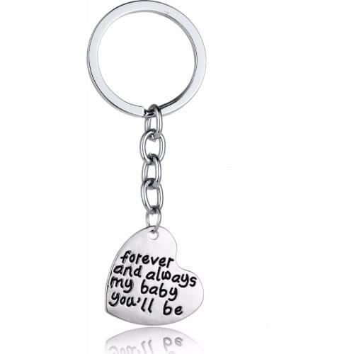 Keychain Animal Pendant "Forever And Always My Baby You'll Be" Pet Lover Dog Paw Print Love Heart Pendant Keyring Charm