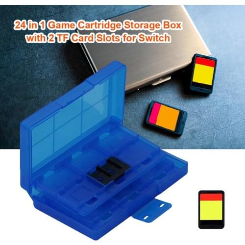 24 in 1 Game Card Case for Nintendo Switch Portable Game Cartridge Storage Box Protective Hard Shell with 2 TF Card Slots