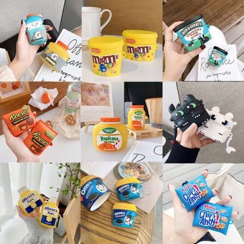 3D Ice cream Earphone Case for AirPods Pro 1 2 Cute Silicone Headphone Protective Cover for Airpods 2 Case Wireless Charging Box