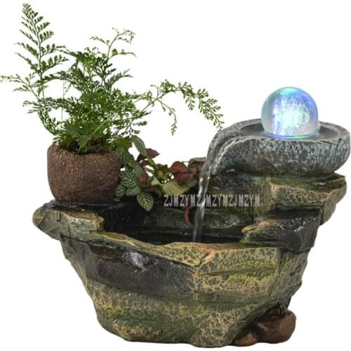 Decorative Miniature Resin Rockery Water Fountain Feng Shui Ornament Office Home Desk Bonsai Figurines Home Wedding Gift