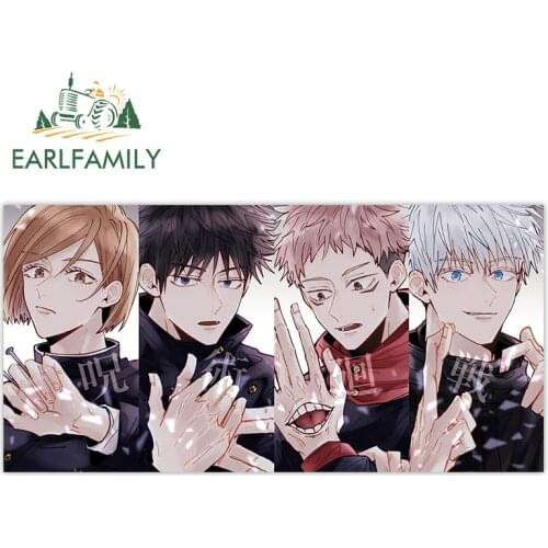 EARLFAMILY 13cm x 6.6cm Cool Jujutsu Kaisen Poster Car Stickers and Decals for Laptop Motorcycle Bumper Trunk Door Room Decal