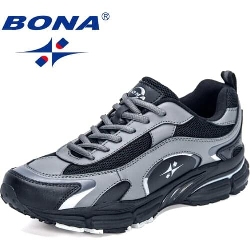 BONA 2021 New Designers Jogging Shoe Man Sport Running Shoes Breathable Sneakers Men Mesh Tennis Training Footwear Mansculino