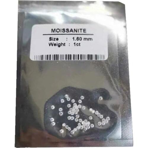 1.6mm round brilliant cut moissanite Loose Bead FG color bracelet jewelry DIY ring material Total 1 carat about 60pcs