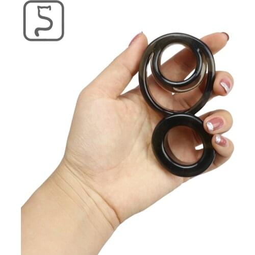 Men with 8 Words Double Delay JJ Lock Fine Ring Couple Adult Supplies Sex Tools for Couples Sex Position Erotic Ring Sexy