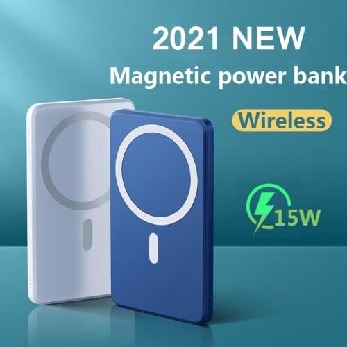 2021 New 10000mAh Magnetic Wireless Power Bank 15W Mobile Phone Fast Charger For iPhone 12 13 Pro Max External auxiliary battery