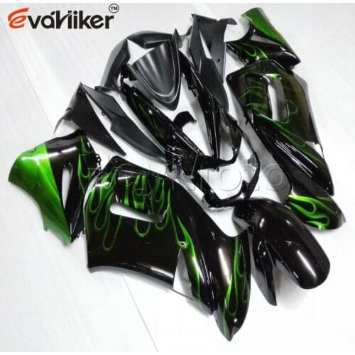Motorcycle Fairing hull for 650R ER6f 2006 2007 2008 green flames ER-6f 06 07 08 ABS plastic panels kit