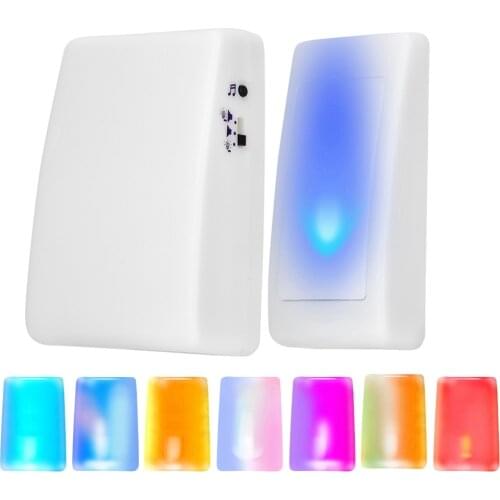 3 Working Modes Doorbell Transmitter 7 Color Lights Flash Music Home Wireless Doorbell Receiver For Elderly Deaf Men Door Bell