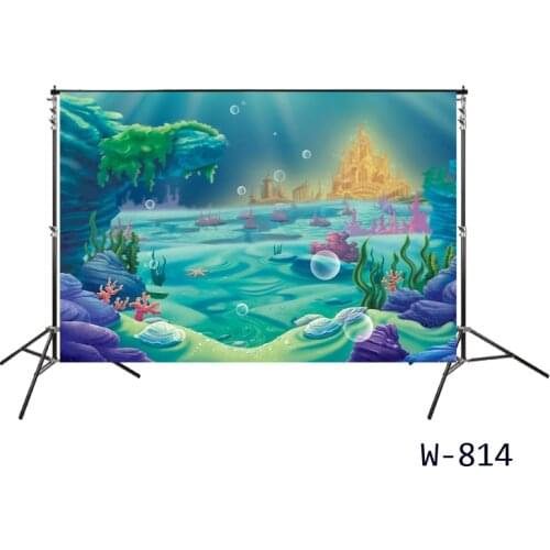 Undersea Underwater Mermaid Backdrop Kids Birthday Party Cartoon Photography Photo Booth Background Wall Decorations Poster