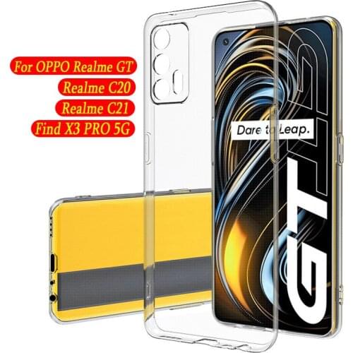Clear Case For OPPO Realme GT C21 C20 Transparent Shockproof Case For OPPO Find X3 PRO 5G Camera Lens Protection Soft TPU Cover