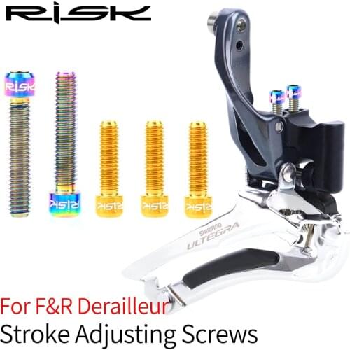 RISK M4*13.5 / M4x20 mm Titanium Alloy Bike Front / Rear Derailleur Bolts for MTB Bicycle XT X7 X9 Shift Adjustment Screw