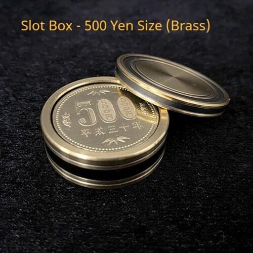Slot Box - 500 Yen Size (Brass) Magic Tricks Coin Appear Vanish Magia Magician Close Up Magic Illusion Gimmick Props Mentalism