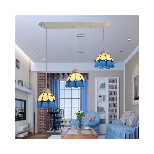 Mediterranean Sea Modern LED Iron Glass Pendant Lights Suspension Luminaire Suspension Lighting Lamp fixture Lampe Lamparas