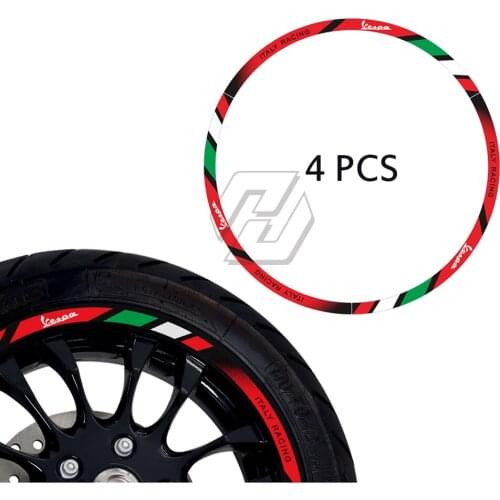 Motorcycle Wheel Reflective Sticker Kit Case for Vespa GTS GTV Sprint 12 Inch Rim