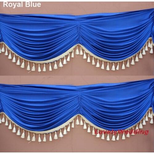 High quality drape swag to attache ice silk wedding backdrops/home curtain swags for wedding party banquet decoration