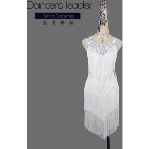 High-end Custom Latin Dance Female Adult Diamond Tassel Chacha Tango Professional Stage Competition Costume