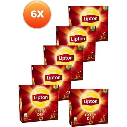 WONDERFUL Lipton Extra Tea in a Glass Tea Bag 100 x 2 Gr. Set of Six FREE SHIPPING