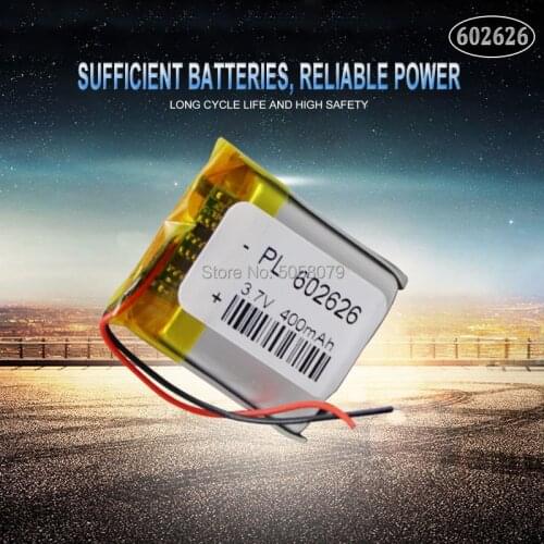 1pcs 3.7V 400mAH 602525 602626 PLIB polymer lithium ion / Li-ion battery for SMART WATCH GPS
