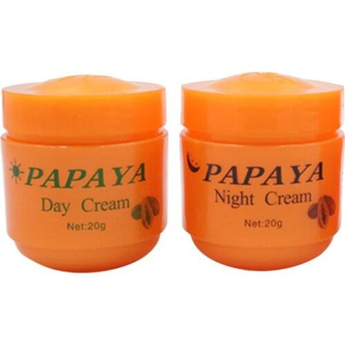 2pcs/set Dark Spots Anti Freckle Improved Papaya Cream Day And Night Moisturizing For Women Whitening Nourishing Practical