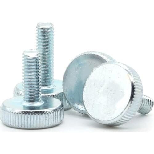 3/5/10PCS M3-M10 Flat Knurled Thumb Screws Plating Zinc Flat Head Hand Screw Bolts