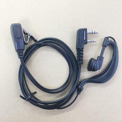 5X clmap collar big PTT earhook headphone K plug 2pins for Kenwood Baofeng UV5R 888S Puxing Wouxun Quansheng etc walkie talkie