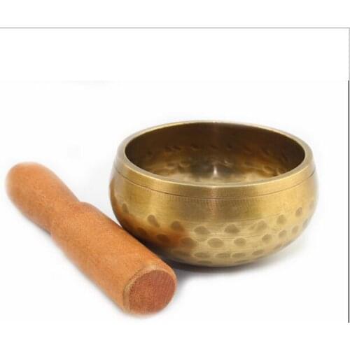 80mm Yoga Bowl Tibetan Himalayan Meditation Religion Statue copper singing Wholesale bronze Bowls Striker price Factory