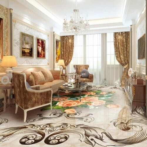 Free shipping Vintage rose marble floor custom flooring 3d bathroom living room wallpaper moisture proof self-adhesive mural