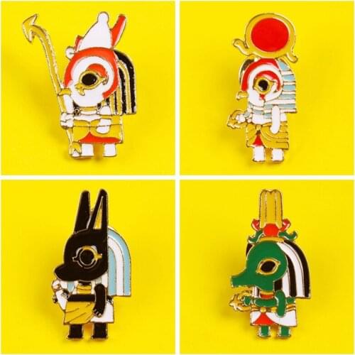 Enamel Brooch Set Creative Ancient Egypt Pyramid Pharaoh Funny Brooches Badges Lapel Pins Clothing Decor Gift Idea