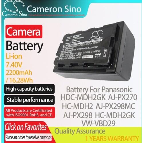 CameronSino Battery for Panasonic HDC-SD9 HDC-HS9 HDC-SD5 HDC-SD1 HDC-SX5 fits Panasonic VW-VBG260 Digital camera Batteries