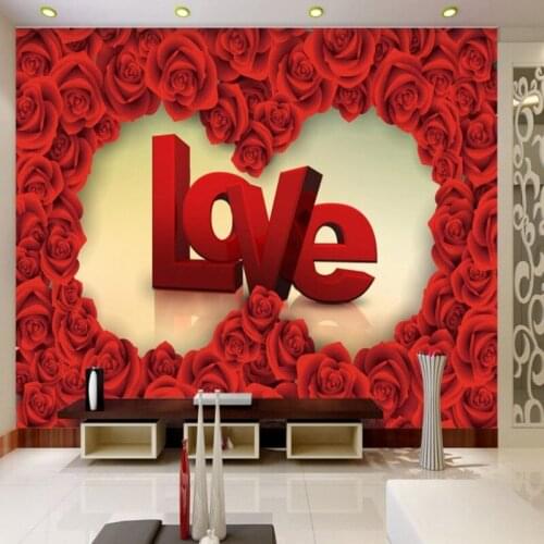 Dropship Colomac Flower Wallpaper Romantic LOVE Wedding Room Wallpaper for Living Room Foto Wall Mural Fotomurales Para Pared