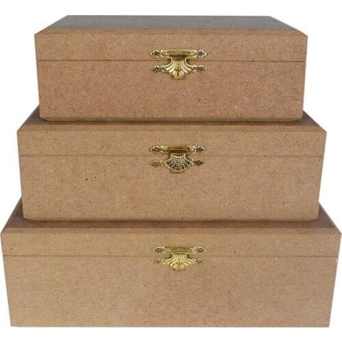 Wooden Rectangle 3'lü Box CODE: KU68 paintable decorative objects декоративные предметы под роспись