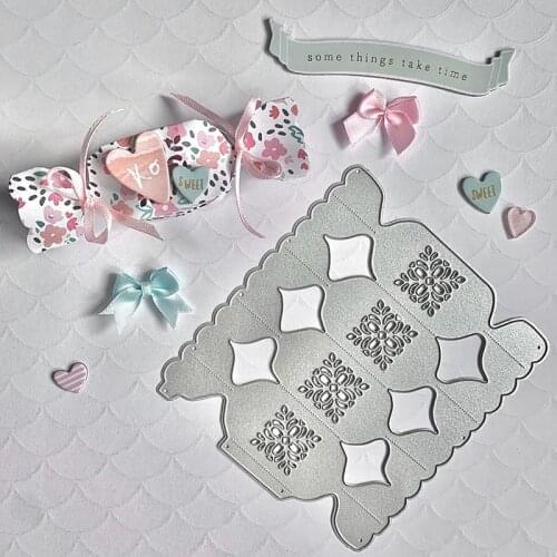 DiyArts Mini Candy Shape Box Cutting Dies Stamps for Card Making Scrapbook Knives Mold Photo Album Christmas Stencils
