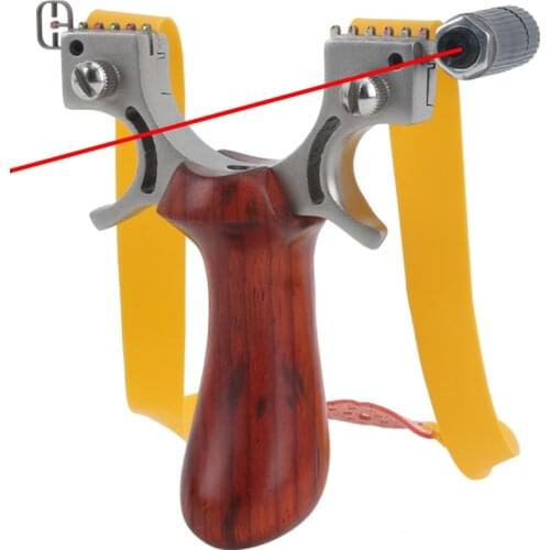 High Quality Stainless Steel Bow Head + Solid Wood Handle Slingshot Outdoor Professional Shooting Hunting Competitive Sports Toy