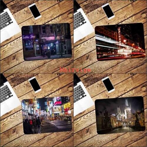 Mairuige Beautiful night mouse pad, small size night scene table mat, exquisite home office keyboard pad