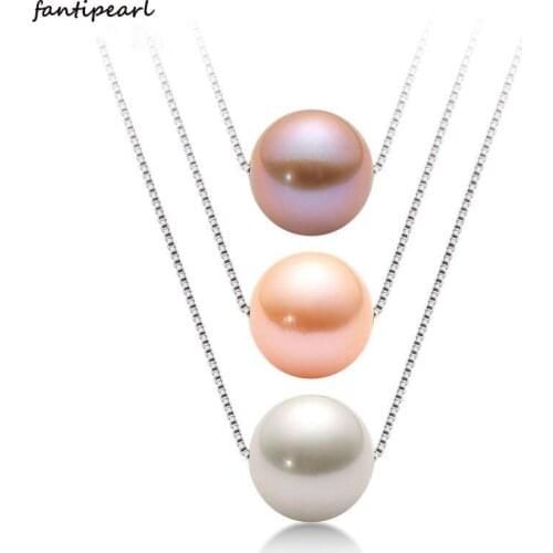 2021 Hot Sale Simple Passepartout 925 Silver Freshwater Pearl Necklace Fashion 8mm Freshwater Pearl Pendant