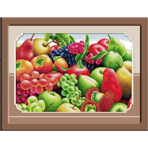 Joy Sunday Fruits chinese cross stitch kit sale embroidery set print canvas cross stitch 14CT DMC needlework DIY set Home decor