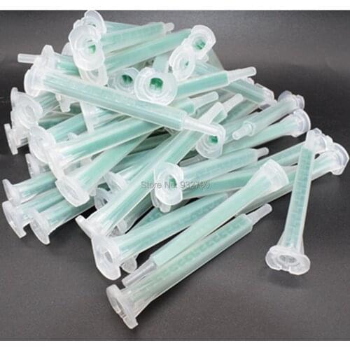 50pcs Plastic Resin Static Mixer Mixing Nozzles Set 1:1 AB Glue Nozzles Length 83mm for Duo Pack Epoxies