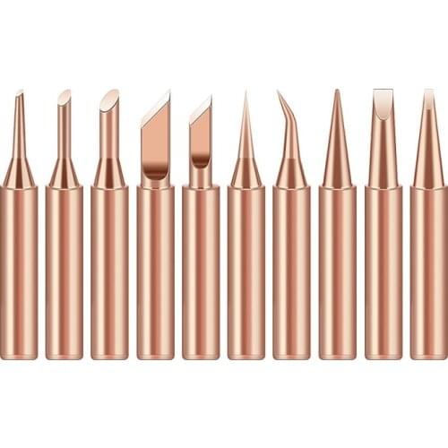 Nonmagnetic pure Copper 900M-T Soldering Iron Tip For Hakko 936 Soldering Station Soldering Tips with 936 907 sleeve casing